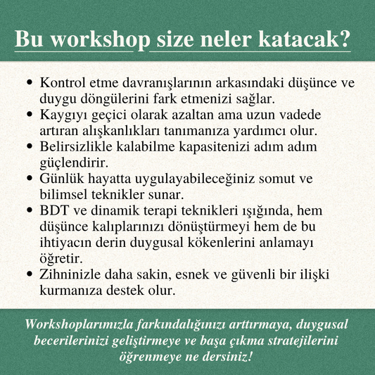 Kontrol Etme İhtiyacı ve Kaygı: Belirsizlikle Kalabilmeyi Öğrenmek