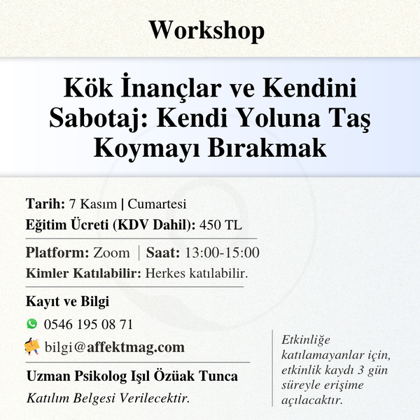 Kök İnançlar ve Kendini Sabotaj: Kendi Yoluna Taş Koymayı Bırakmak