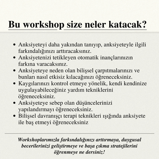Bilişsel Davranışçı Terapi Işığında Panik Atak ve Anksiyete ile Baş Etme Teknikleri