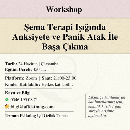 Şema Terapi Işığında Anksiyete ve Panik Atak İle Başa Çıkma