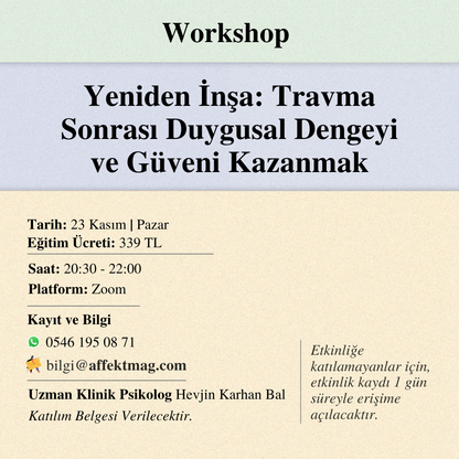 Yeniden İnşa: Travma Sonrası Duygusal Dengeyi ve Güveni Kazanmak