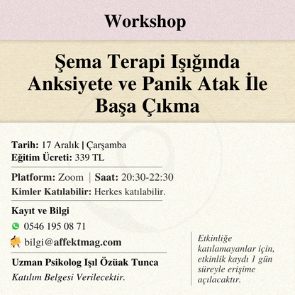Şema Terapi Işığında Anksiyete ve Panik Atak İle Başa Çıkma
