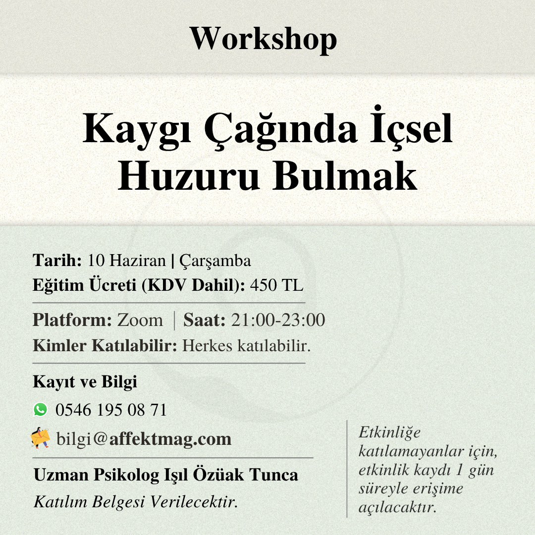 Kaygı Çağında İçsel Huzuru Bulmak