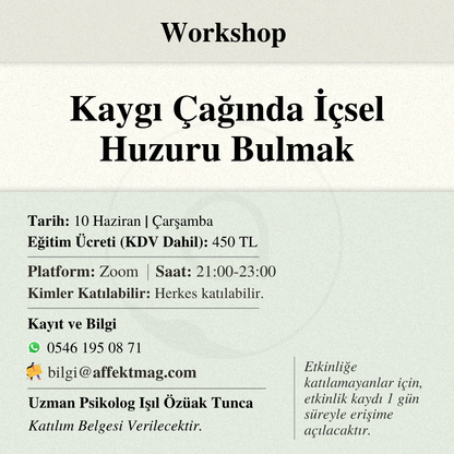 Kaygı Çağında İçsel Huzuru Bulmak