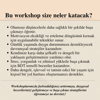 Bilişsel Davranışçı Terapi Işığında Depresif Ruh Hali ve Tükenmişlik İle Başa Çıkma