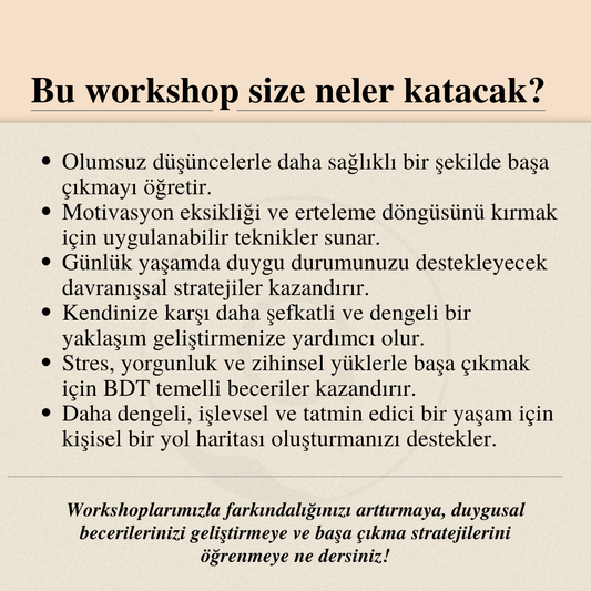 Bilişsel Davranışçı Terapi Işığında Depresif Ruh Hali ve Tükenmişlik İle Başa Çıkma