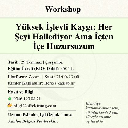 Yüksek İşlevli Kaygı: Her Şeyi Hallediyor Ama İçten İçe Huzursuzum
