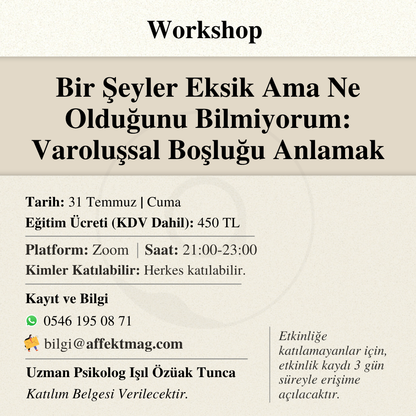 Bir Şeyler Eksik Ama Ne Olduğunu Bilmiyorum: Varoluşsal Boşluğu Anlamak