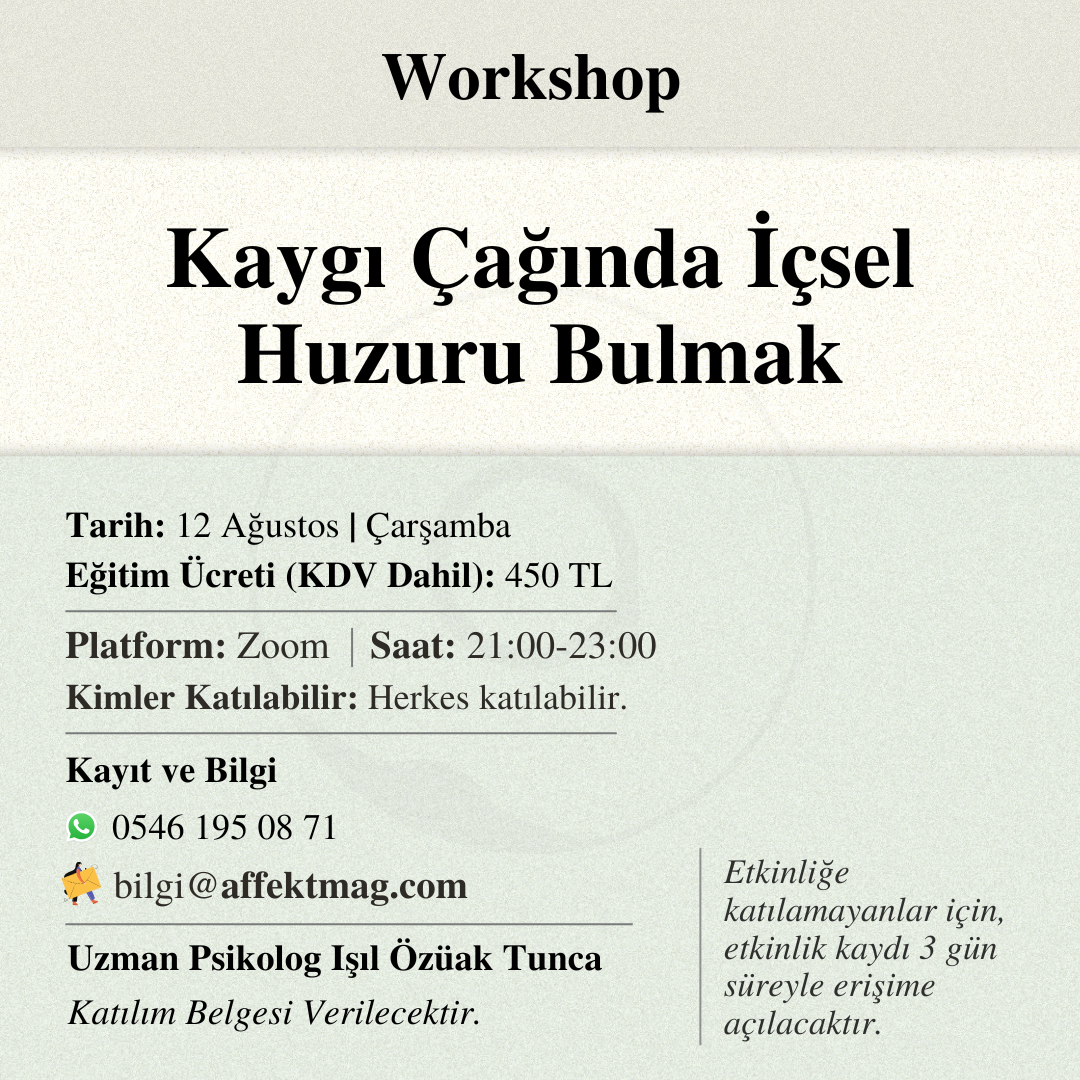 Kaygı Çağında İçsel Huzuru Bulmak