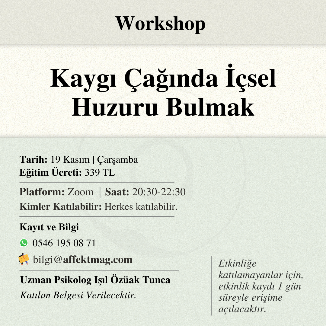 Kaygı Çağında İçsel Huzuru Bulmak