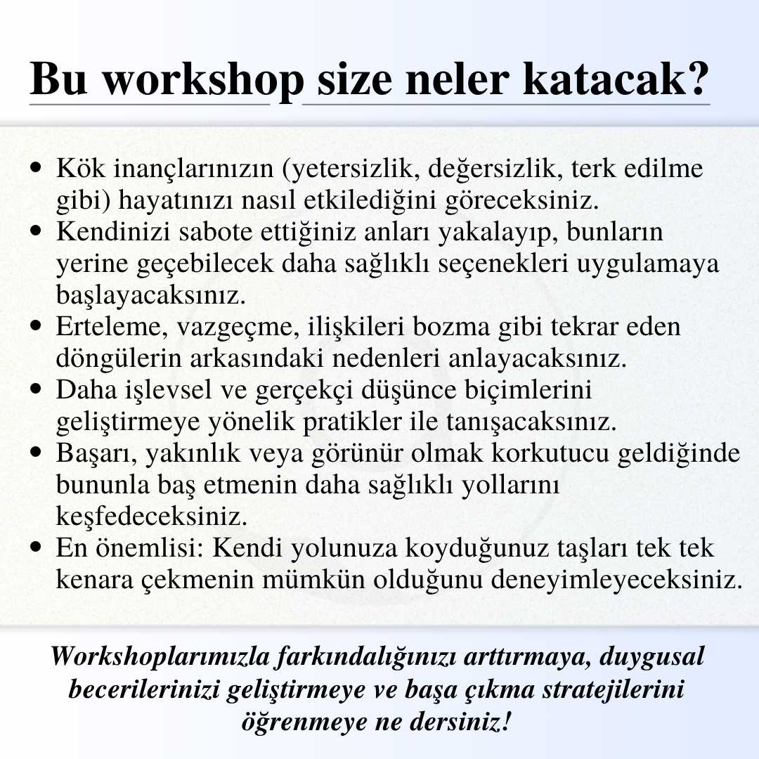 Kök İnançlar ve Kendini Sabotaj: Kendi Yoluna Taş Koymayı Bırakmak
