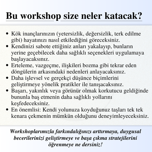Kök İnançlar ve Kendini Sabotaj: Kendi Yoluna Taş Koymayı Bırakmak