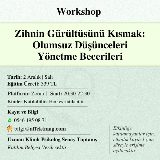 Zihnin Gürültüsünü Kısmak: Olumsuz Düşünceleri Yönetme Becerileri